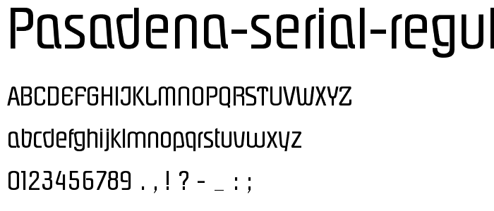 Pasadena-Serial-Regular DB font
